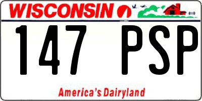WI license plate 147PSP