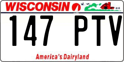 WI license plate 147PTV