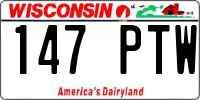 WI license plate 147PTW
