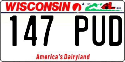 WI license plate 147PUD