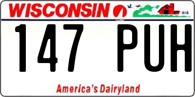 WI license plate 147PUH