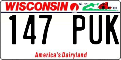 WI license plate 147PUK