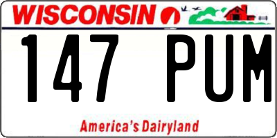 WI license plate 147PUM