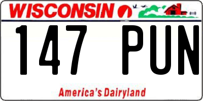 WI license plate 147PUN