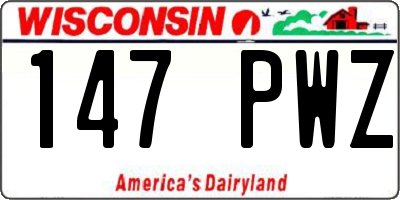 WI license plate 147PWZ