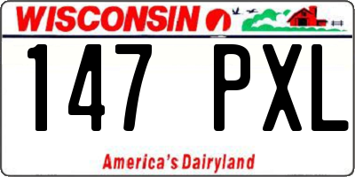 WI license plate 147PXL