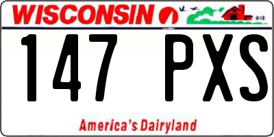 WI license plate 147PXS