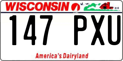 WI license plate 147PXU