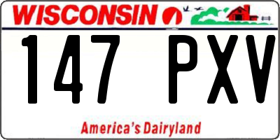 WI license plate 147PXV