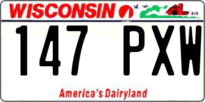 WI license plate 147PXW