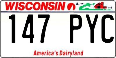 WI license plate 147PYC