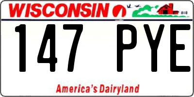 WI license plate 147PYE