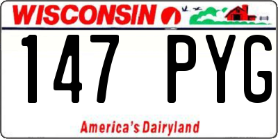 WI license plate 147PYG