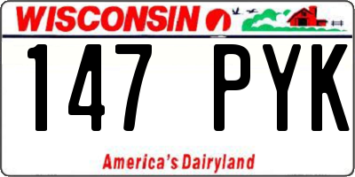 WI license plate 147PYK