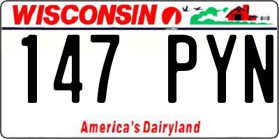 WI license plate 147PYN