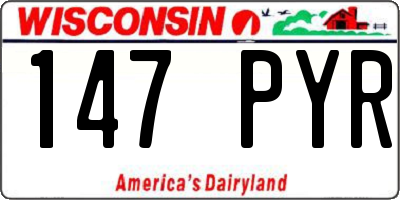 WI license plate 147PYR