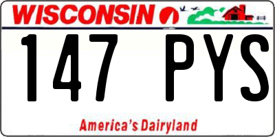 WI license plate 147PYS