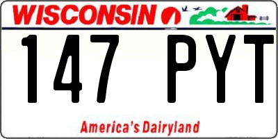 WI license plate 147PYT