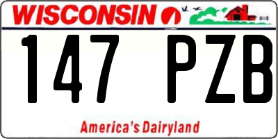 WI license plate 147PZB