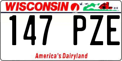 WI license plate 147PZE