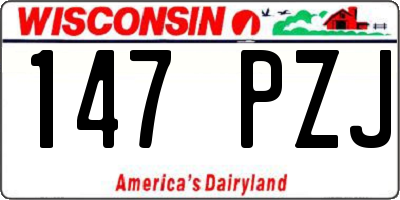 WI license plate 147PZJ