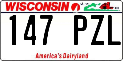 WI license plate 147PZL