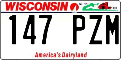 WI license plate 147PZM