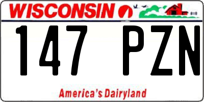 WI license plate 147PZN