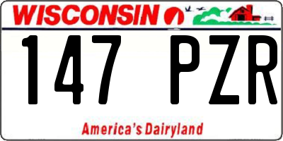 WI license plate 147PZR