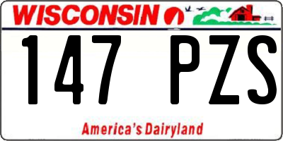 WI license plate 147PZS