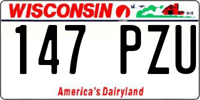 WI license plate 147PZU