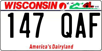 WI license plate 147QAF