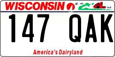 WI license plate 147QAK
