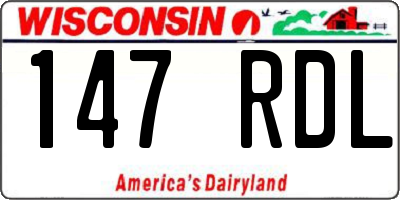 WI license plate 147RDL