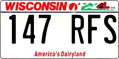 WI license plate 147RFS
