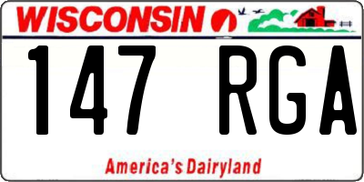 WI license plate 147RGA