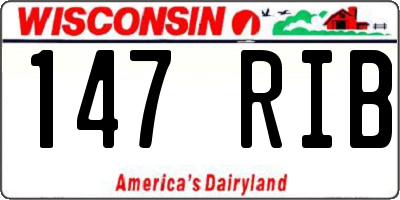 WI license plate 147RIB