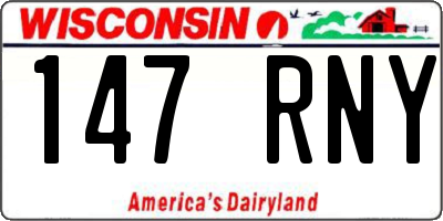 WI license plate 147RNY
