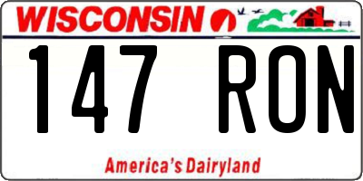 WI license plate 147RON