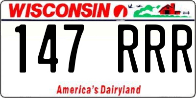 WI license plate 147RRR