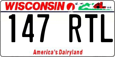 WI license plate 147RTL