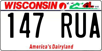WI license plate 147RUA