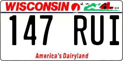 WI license plate 147RUI