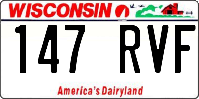 WI license plate 147RVF