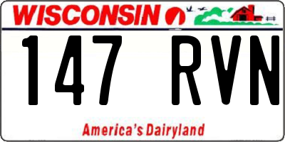 WI license plate 147RVN