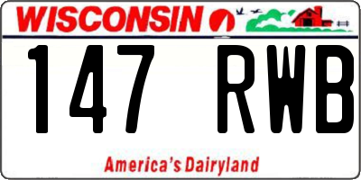 WI license plate 147RWB