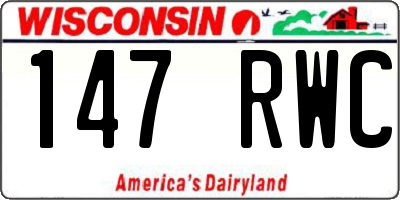 WI license plate 147RWC