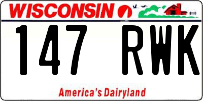 WI license plate 147RWK