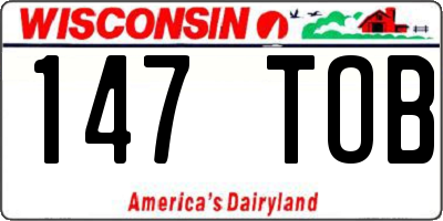 WI license plate 147TOB