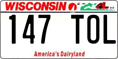 WI license plate 147TOL